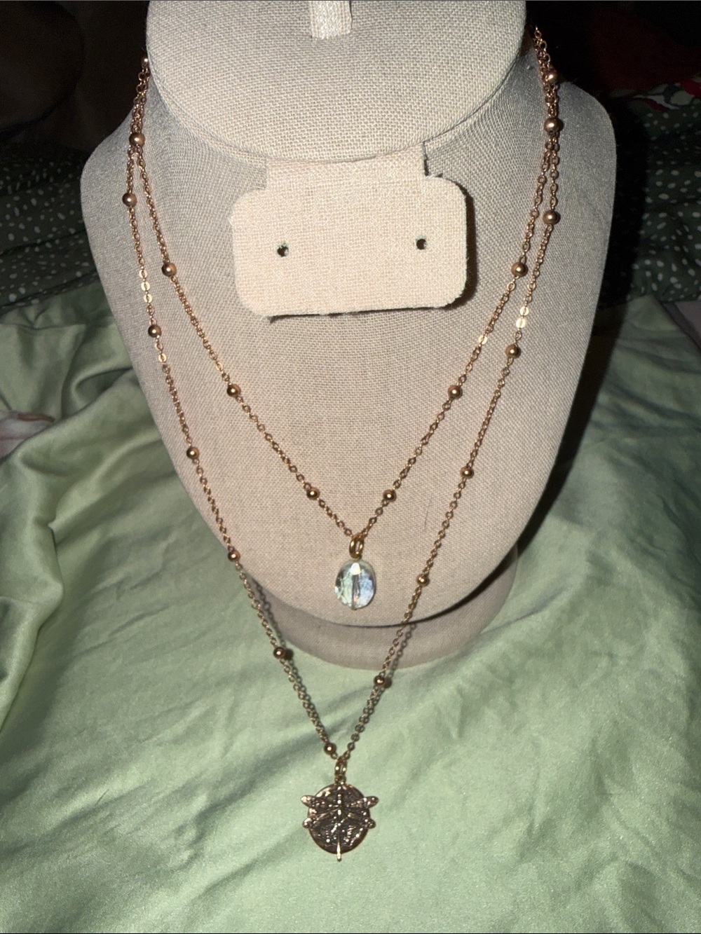 Source Unknown Rose Gold Layered Pendant Necklace Set